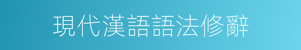 現代漢語語法修辭的同義詞