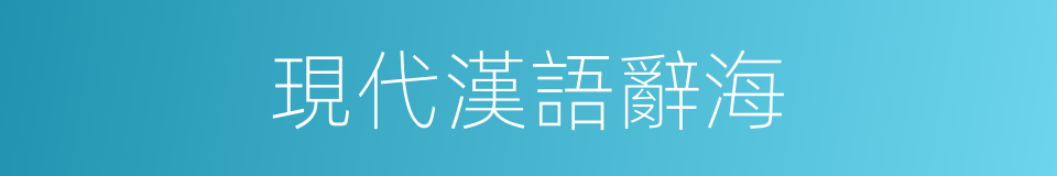 現代漢語辭海的同義詞