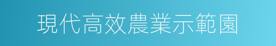 現代高效農業示範園的同義詞