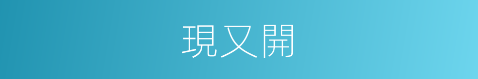 現又開的同義詞