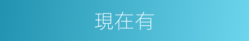 現在有的意思