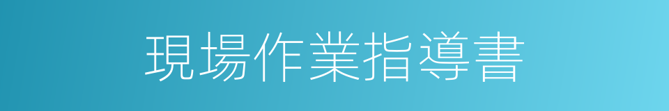 現場作業指導書的同義詞