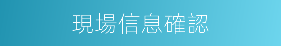 現場信息確認的同義詞