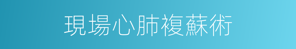 現場心肺複蘇術的同義詞