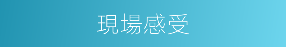 現場感受的同義詞