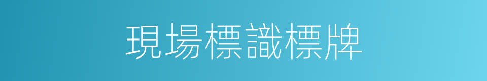 現場標識標牌的同義詞