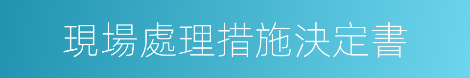 現場處理措施決定書的同義詞