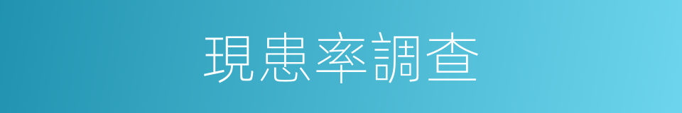 現患率調查的同義詞