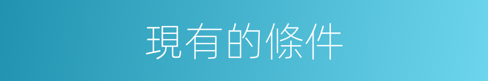 現有的條件的同義詞