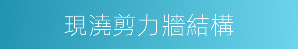 現澆剪力牆結構的同義詞