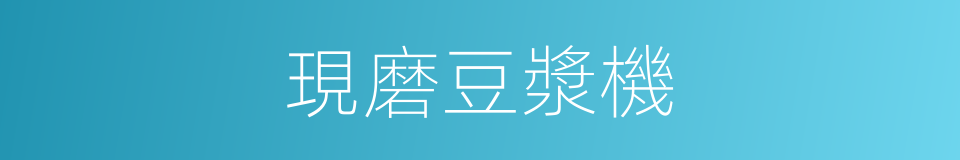 現磨豆漿機的同義詞