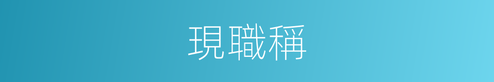 現職稱的同義詞