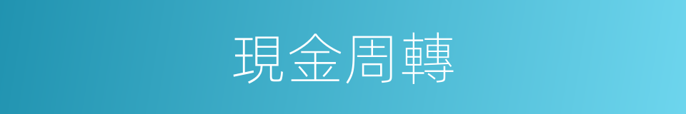 現金周轉的同義詞