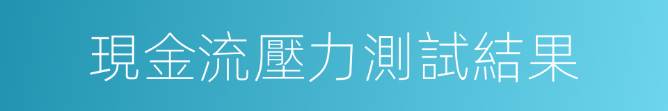 現金流壓力測試結果的同義詞