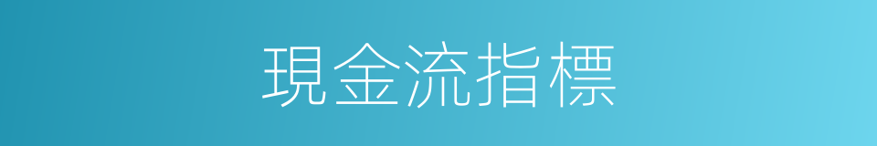 現金流指標的同義詞