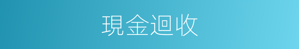 現金迴收的同義詞