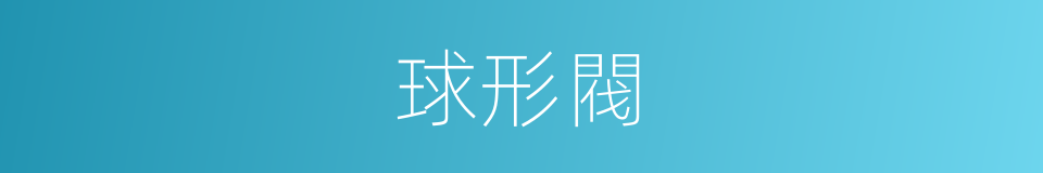 球形閥的同義詞