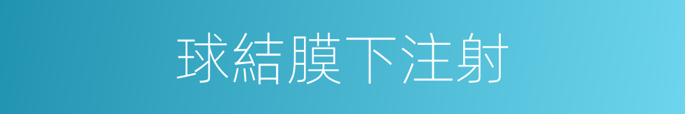 球結膜下注射的同義詞