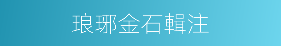 琅琊金石輯注的同義詞
