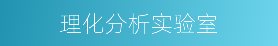 理化分析实验室的同义词