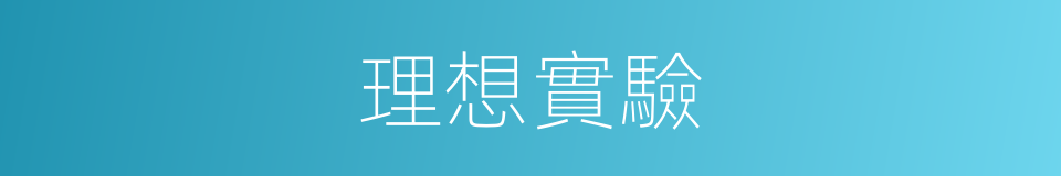 理想實驗的同義詞