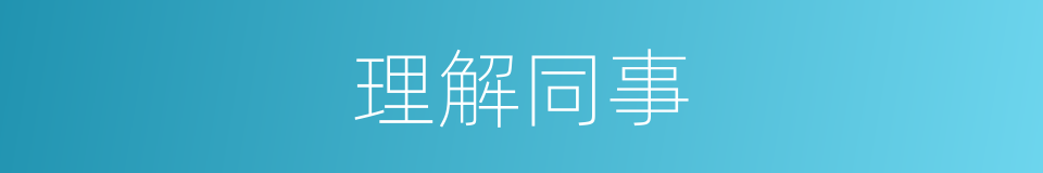 理解同事的同义词