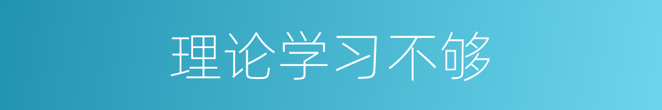 理论学习不够的同义词