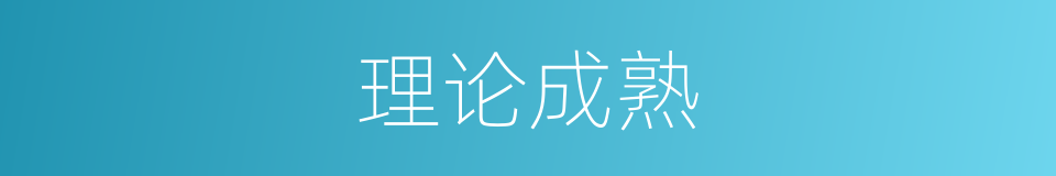理论成熟的同义词