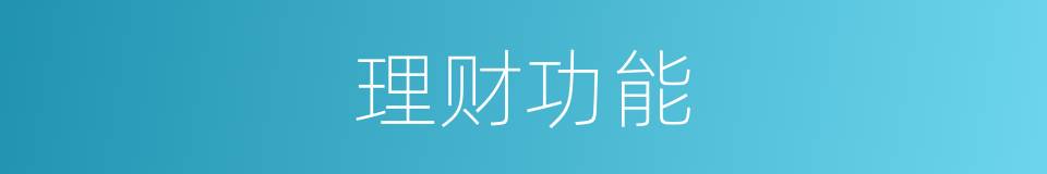 理财功能的同义词