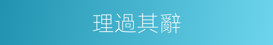 理過其辭的意思