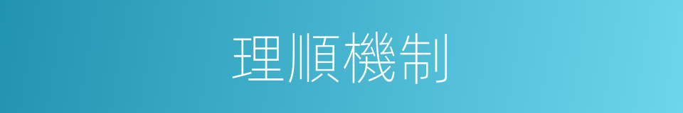 理順機制的同義詞