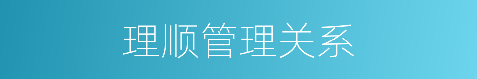 理顺管理关系的同义词