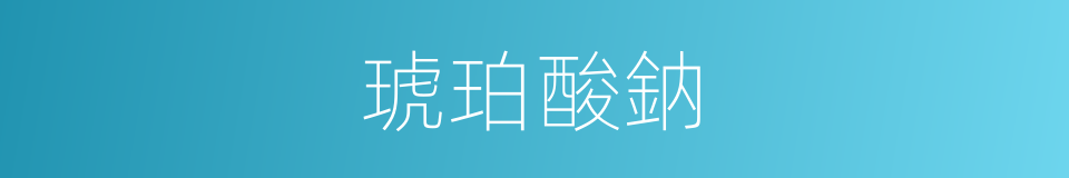 琥珀酸鈉的同義詞