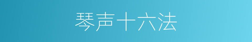 琴声十六法的同义词