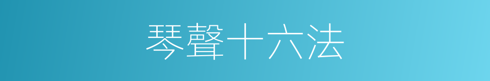 琴聲十六法的同義詞