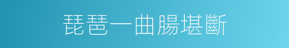 琵琶一曲腸堪斷的同義詞