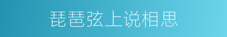 琵琶弦上说相思的同义词