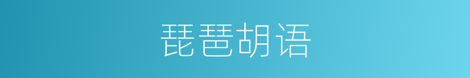 琵琶胡语的意思