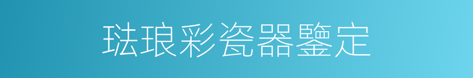 琺琅彩瓷器鑒定的同義詞