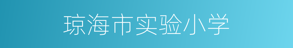 琼海市实验小学的同义词