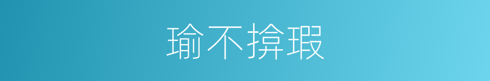 瑜不揜瑕的意思