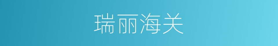 瑞丽海关的同义词