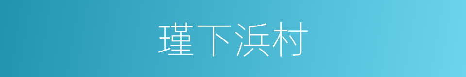 瑾下浜村的同义词