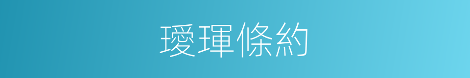 璦琿條約的意思