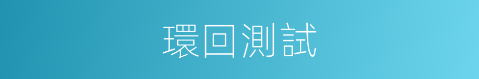 環回測試的同義詞