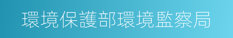 環境保護部環境監察局的同義詞