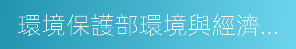 環境保護部環境與經濟政策研究中心的同義詞