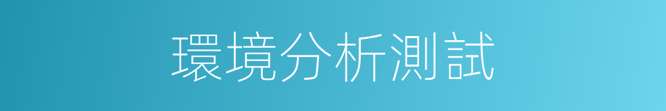 環境分析測試的同義詞