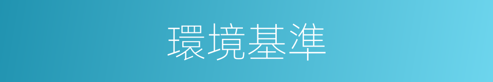環境基準的同義詞