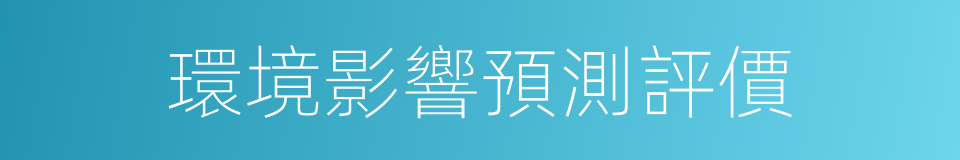 環境影響預測評價的同義詞